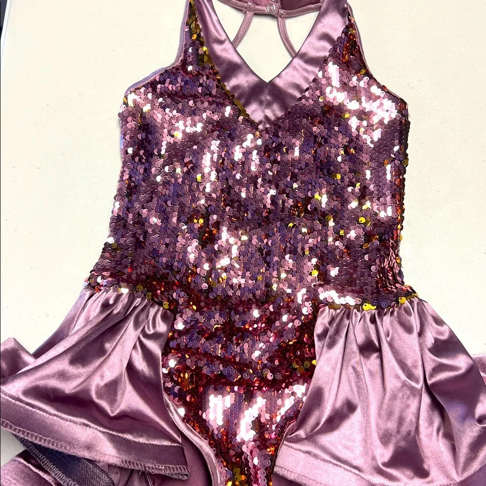 Sparkling Purple/Pink Kids Dance Costume Sz M